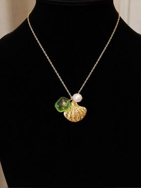 Tory Burch Sea of Dreams Gold & Green Necklace